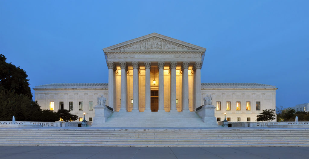 Supreme Court Building at Dusk